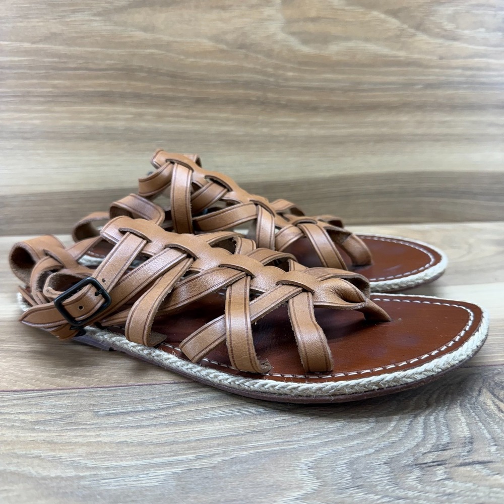 Christian Louboutin Strappy Ankle Strap Sandals 8‎ EU 38 Tan Leather